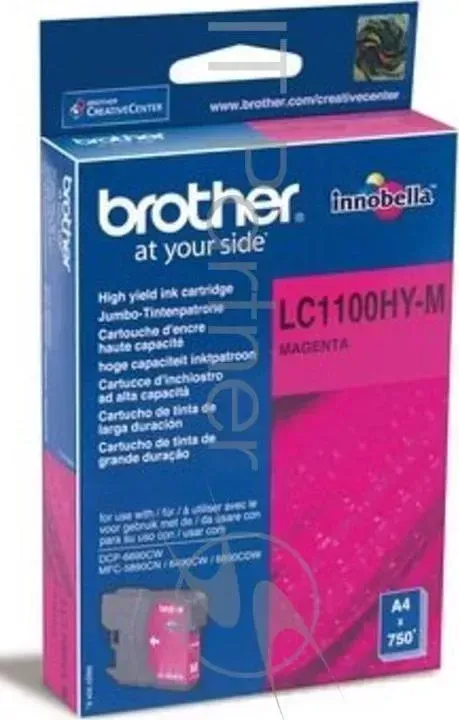 Картридж струйный BROTHER LC1100HYM пурпурный для
