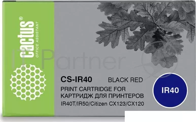 Картридж ленточный CACTUS CS IR40 черный/красный для Citizen IR40T/IR50/Citizen CX123/CX120