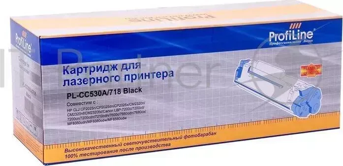 Картридж PL-CC530A/718 для принтеров HP CLJ CP2025n/CP2025dn/CP2025x/CM2320n/CM2320nf/CM2320fxi/Canon LBP-7200C/7210CDN/MF8350CDN Black 3500 копий PROFILINE HP ProfiLine