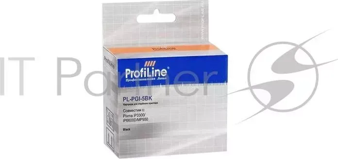 Картридж PL-PGI-5BK для Canon Pixma iP3300/iP6600D/MP950 Black с чипом водн PROFILINE с ProfiLine