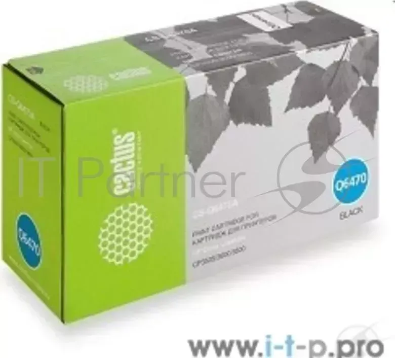 Картридж CACTUS CS Q6470A для принтеров HP Color LaserJet CP3505/3600/3800 черный 6000 стр.