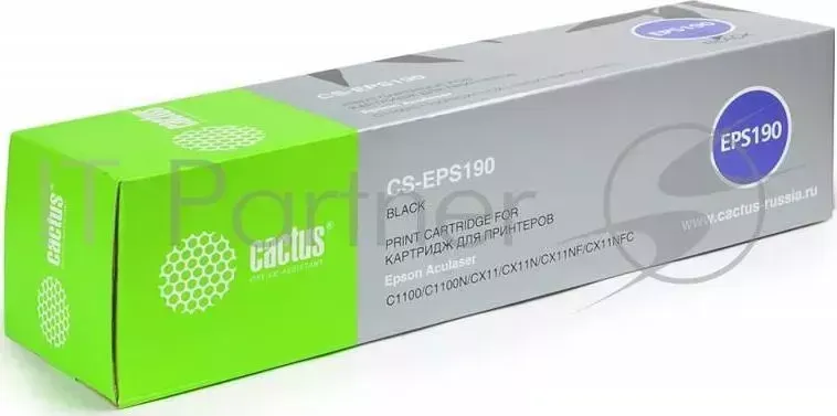 Картридж CACTUS CS EPS190 для Epson AcuLaser C1100/C1100N/CX11/CX11N/CX11NF/CX11NFC black, 4000стр