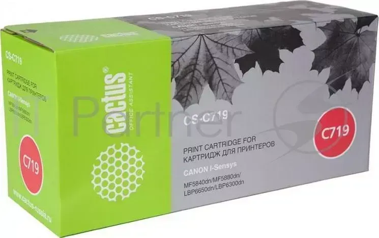 Картридж CACTUS CS C719 для принтеров Canon i SENSYS MF5840/ MF5880 LBP6300/ 6650, черный, 2100стр.