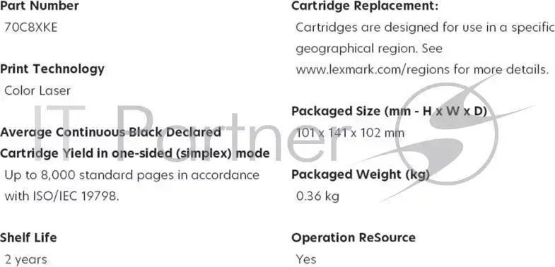 Картридж LEXMARK сверхвысокой мкости с ч рным тонером для CS510de, CS510dte Black Extra High Yield Corporate Cartridge 8k