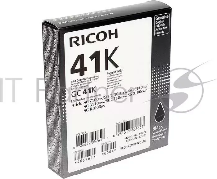 Картридж гелевый RICOH GC 41K 2.5К черный Aficio Aficio 3110DN/ 3110DNw/3100SNw/3110SFNw
