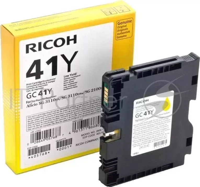 Картридж гелевый RICOH GC 41Y 2.2К желтый Aficio Aficio 3110DN/ 3110DNw/3100SNw/3110SFNw