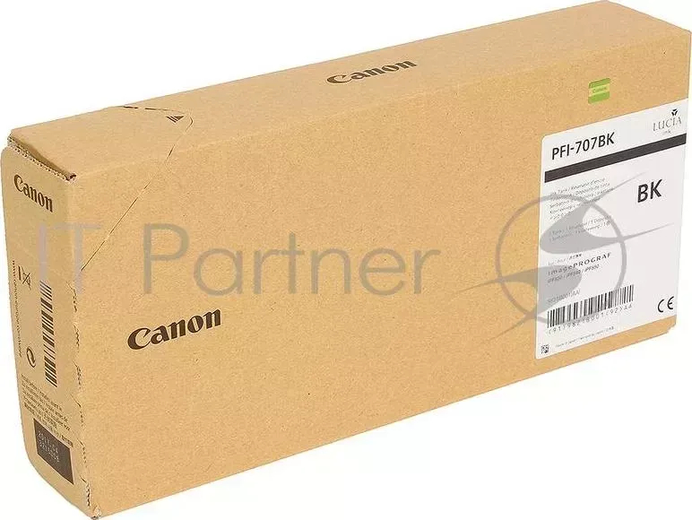 Картридж CANON PFI-707 BK Black для iPF 830/840/850 700ml CANON PFI 707 BK плоттера . Ч рный. 700 мл.