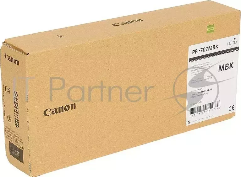 Картридж CANON PFI-707 MBK Matte Black для iPF 830/840/850 700ml (3PCS) CANON PFI 707 плоттера . Ч рный матовый. 700 мл.