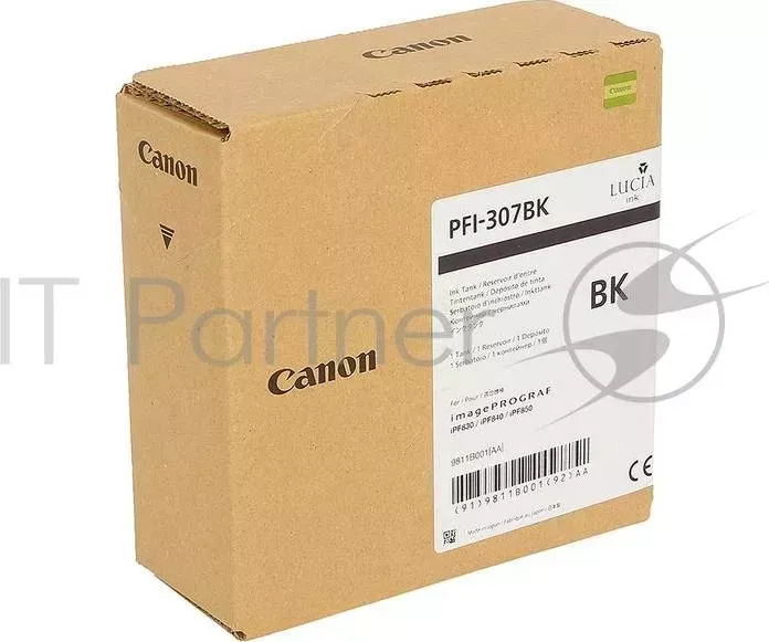 Картридж CANON PFI-307 BK Black для iPF 830/840/850 330ml CANON PFI 307 BK плоттера . Ч рный. 330 мл.