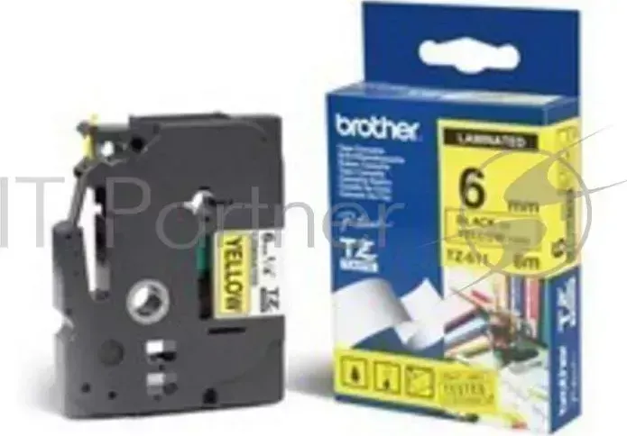 Картридж BROTHER TZE 611 для принтеров P Touch, 6мм, Черный на желтом