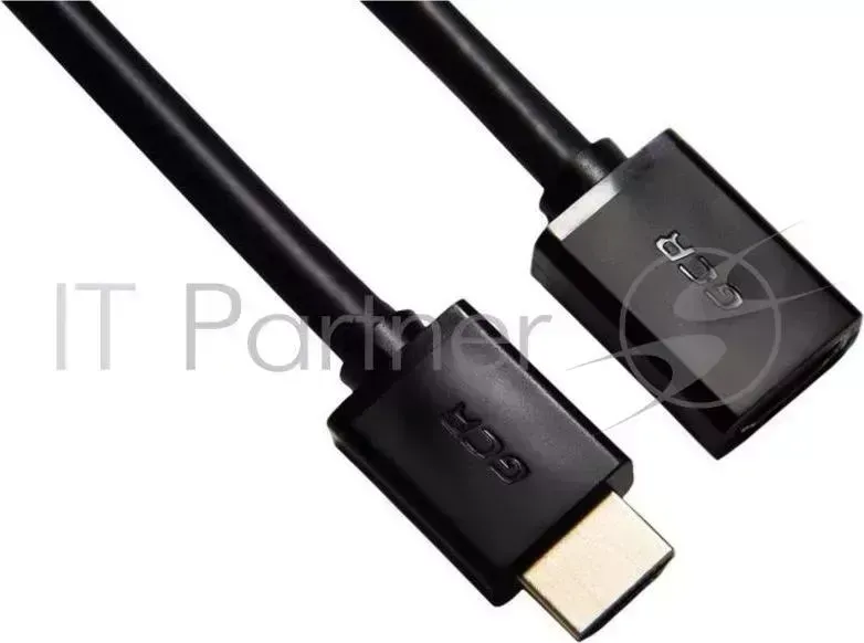 Удлинитель Greenconnect 5.0m v1.4 HDMI HDMI черный, OD7.3mm, 28/28 AWG, позолоченные контакты, Ethernet 10.2 Гбит/с, 19M / 19F, GCR HMFR6 BB3S 5m , тройной экран