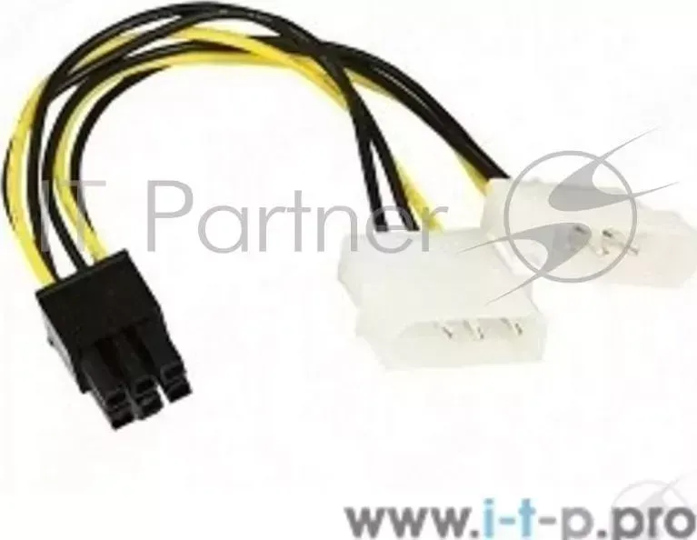 Кабель Bion Разветвитель питания 2xMolex->PCI-E 6pin, для подключения видеокарты к блоку питания [Бион][BNCC-PSU-6]