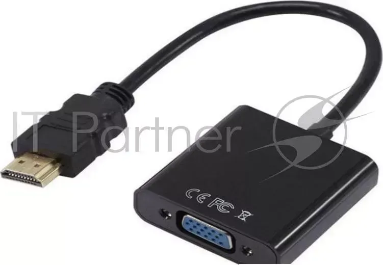 Кабель-адаптер HDMI M-->VGA 15F ORIENT C050, для подкл.монитора/проектора к выходу HDMI ORIENT -адаптер к