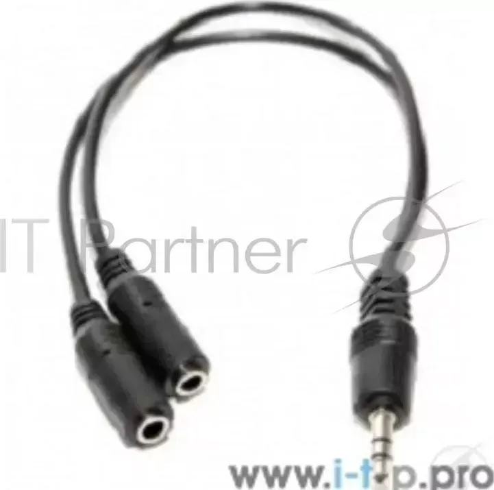 Кабель 5bites - Адаптер AA-3MF2-02BK 3.5 Jack/M - 2*3.5 Jack/F
