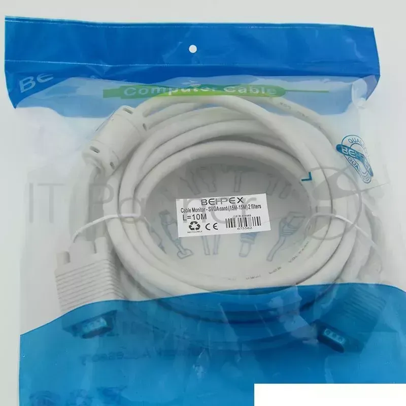 Кабель монитор - SVGA card (15M-15M) 2 filters 10m Noname - 2