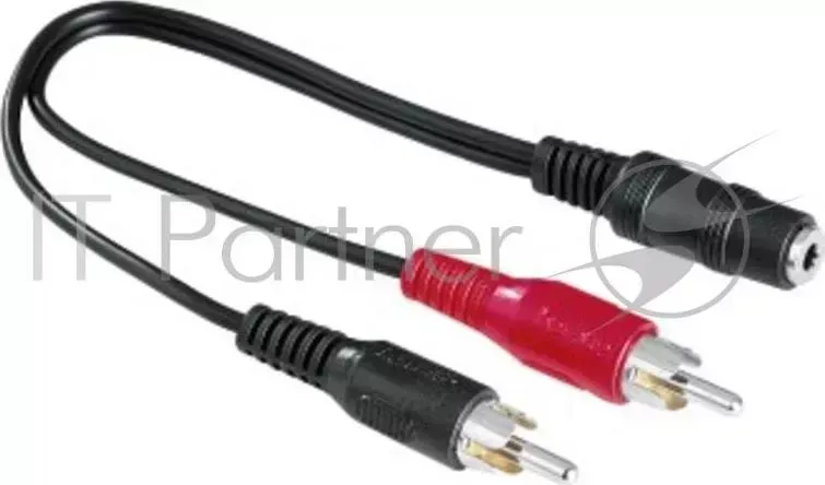 Кабель аудио Hama 2хRCA (m)/Jack 3.5 (f) 0.1м. черный (00122375) HAMA Адаптер 00122375 2RCA Jack стерео