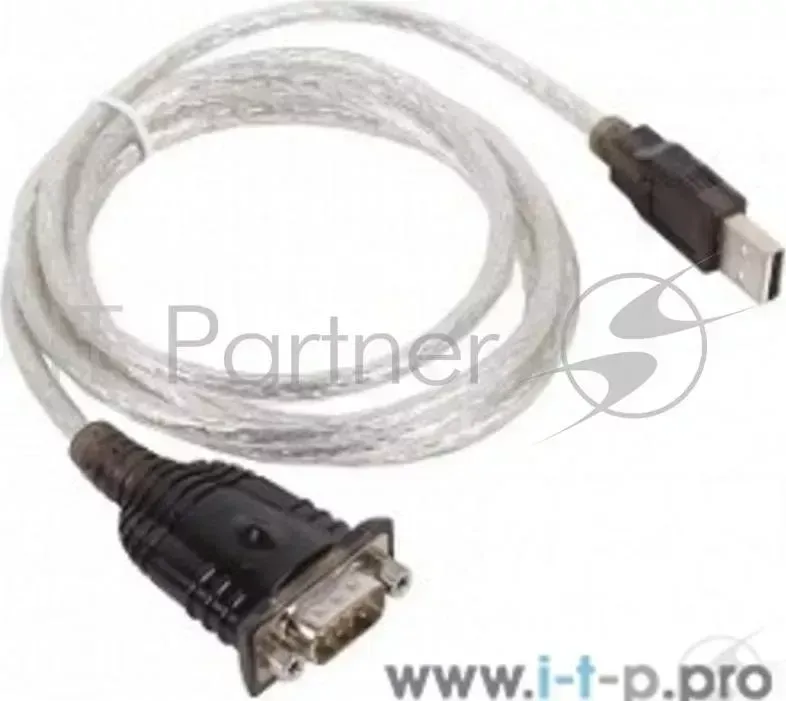 Кабель-адаптер USB AM <-> COM DB9M(RS232) ORIENT USS 111N,chipset Prolific PL2303TA, поддержка Win 8/8.1, 0.8м, крепление гайки