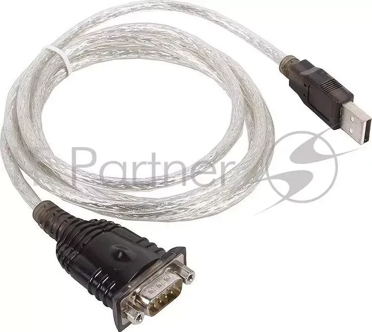 Кабель-адаптер USB AM <-> COM DB9M(RS232) ORIENT USS 111N18, chipset Prolific PL2303TA, поддержка Win 8/8.1, 1.8м, крепление гайки, ret