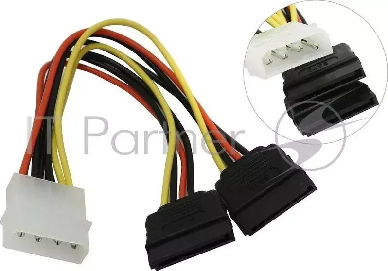 Кабель питания ORIENT C908, 2xSATA Y , 0.16 м