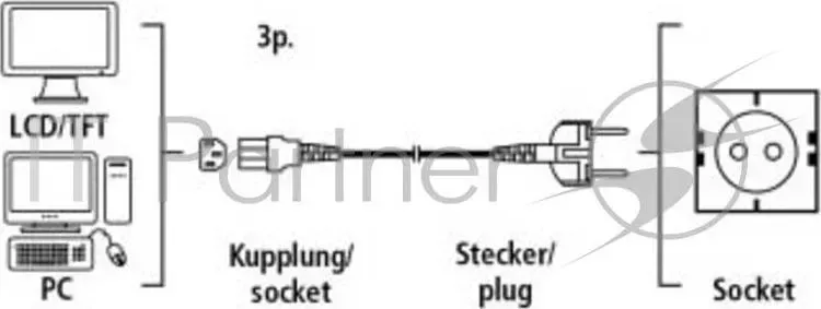 Кабель питания Hama IEC320-C13/евровилка 2.5м (00046552)