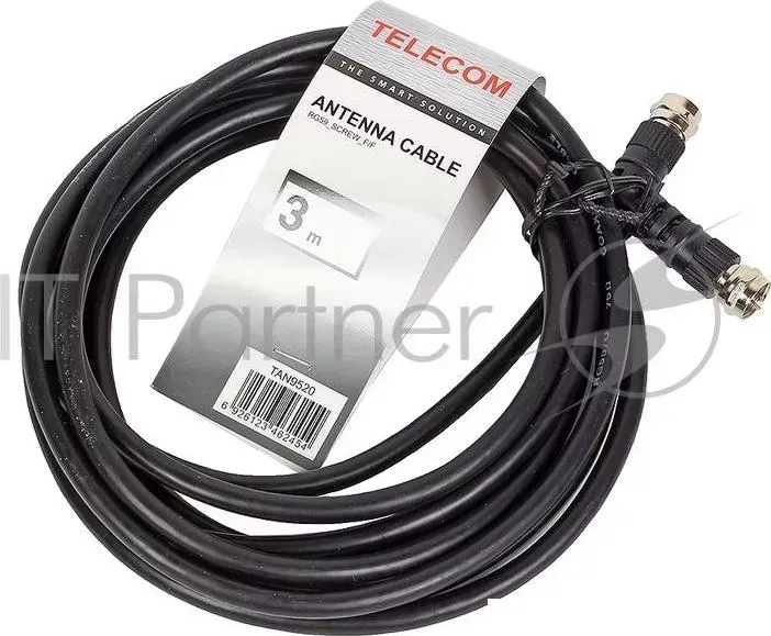 Кабель соединительный антенный RG59 F-male--F-male 3м, Telecom (TAN9520-3M)