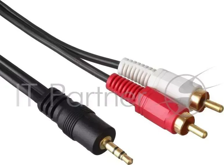 Кабель аудио (3.5mm Jack M - 2xRCA M) 2м Exegate , позолоченные разъемы