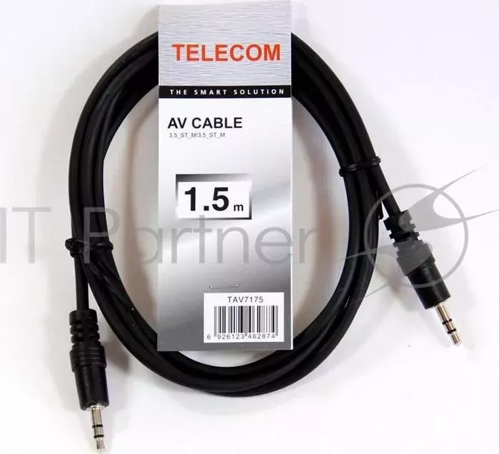 Кабель соединительный Telecom 3.5 Jack M 3.5 Jack M , стерео, аудио, 1.5м TAV7175 1.5M