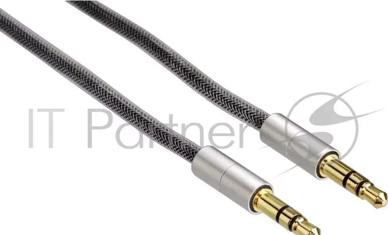 Кабель аудио Hama H-80868 Jack 3.5 (m)/Jack 3.5 (m) 0.5м. Позолоченные контакты серебристый (00080868) HAMA /