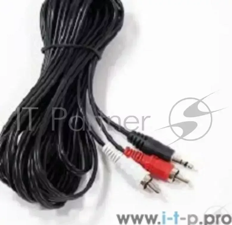 Кабель VCOM VAV7183 10M 3.5 Jack M 2xRCA M , стерео, аудио, 10m