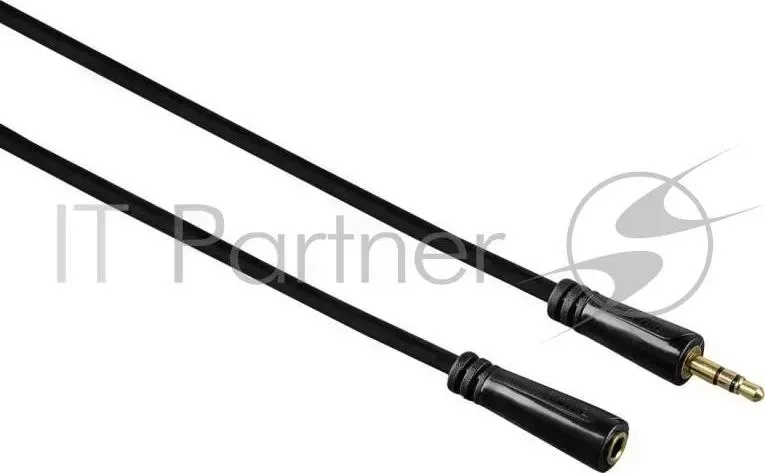 Кабель-удлинитель аудио Hama Jack 3.5 (m)/Jack 3.5 (f) 3м. Позолоченные контакты черный 3зв (00122321) HAMA Audio extension f m 3m стерео