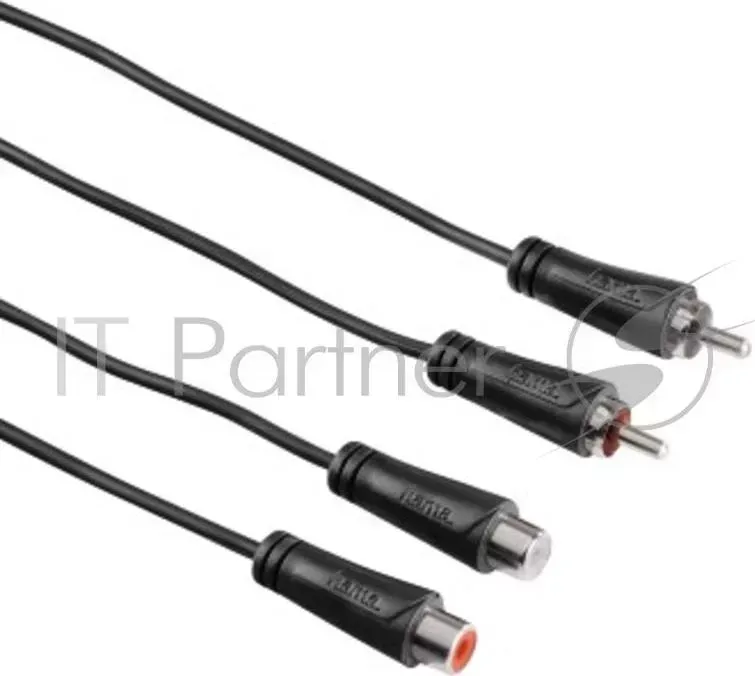 Кабель аудио Hama 2хRCA (f)/2хRCA (m) 1.5м. черный (00122276) HAMA 00122276 2RCA f 2RCA m 1.5m позолоченные контакты