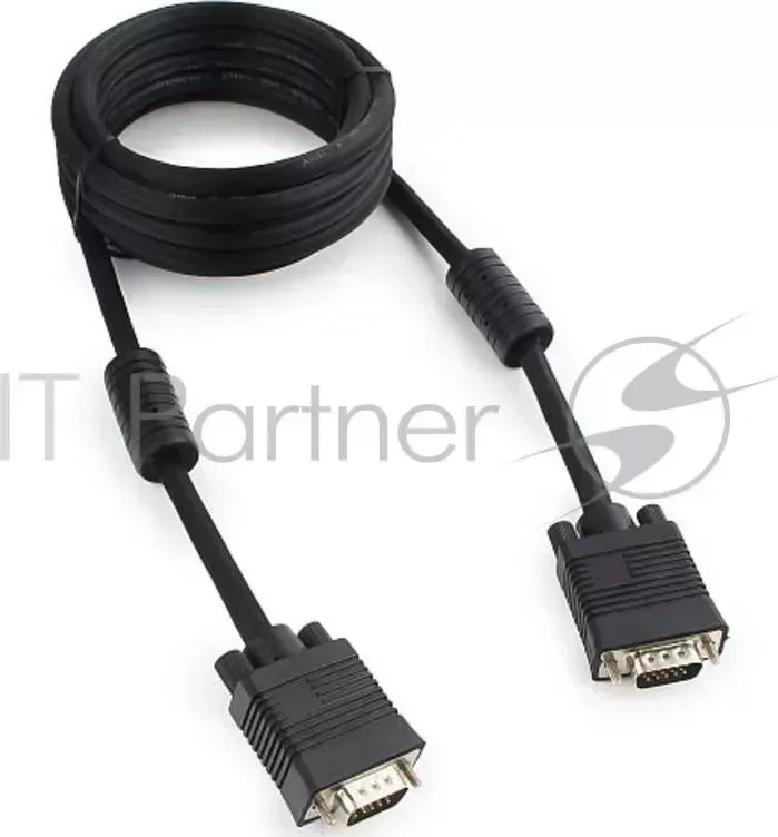 Кабель VGA Premium CABLEXPERT CC PP 10 B, 15M/15M, 3.0м, черный, тройной экран, феррит.кольца, пакет