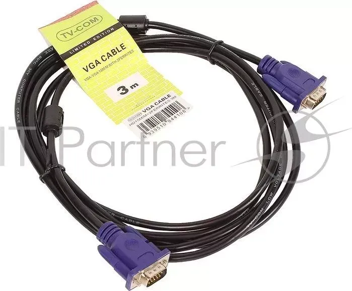 Кабель соединительный SVGA (15M/M) 3m 2 фильтра TV-COM 3m 2 <QCG120H-3M>