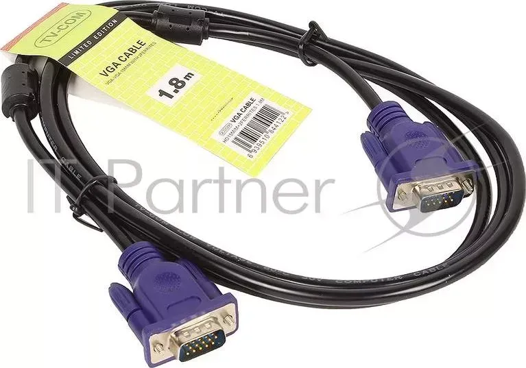 Кабель соединительный SVGA (15M/M) 1,8m 2 фильтра TV-COM 2 <QCG120H-1.8M>