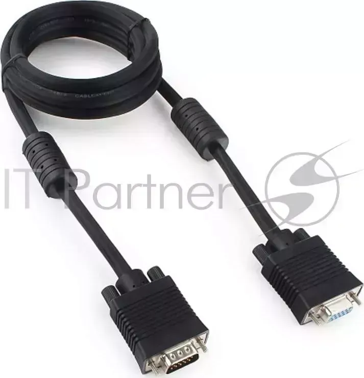 Кабель GEMBIRD /Cablexpert CC PPVGAX 6B, VGA Premium , 15M/15F, 1.8м, ч рный, тройной экран, феррит.кольца