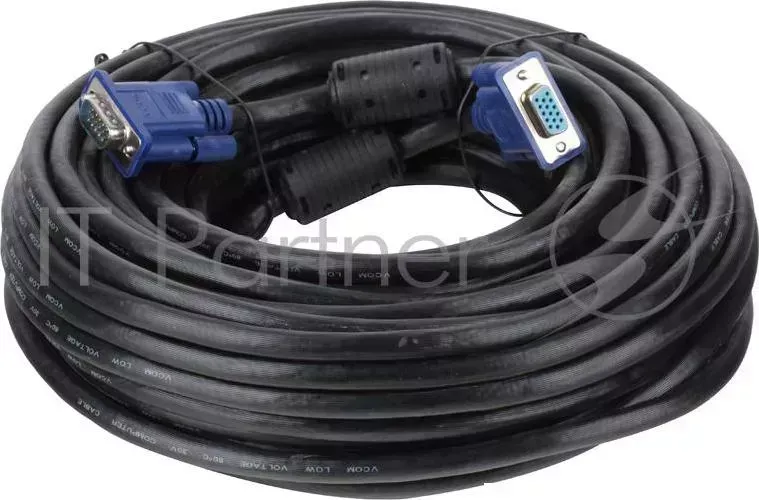 Кабель VCOM VVG6460 20M удлинительный SVGA card 15M 15F 20m, 2 фильтра