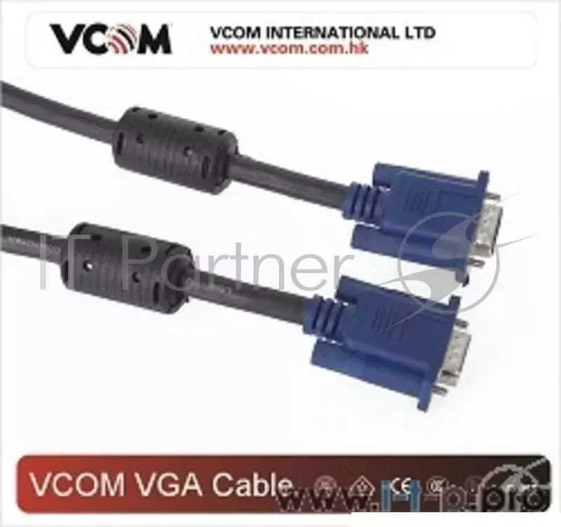 Кабель VCOM VVG6448-40MC монитор-SVGA card (15M-15M) 40м 2 фильтра V com монитор SVGA 15M 15M 2 VVG6448 40M