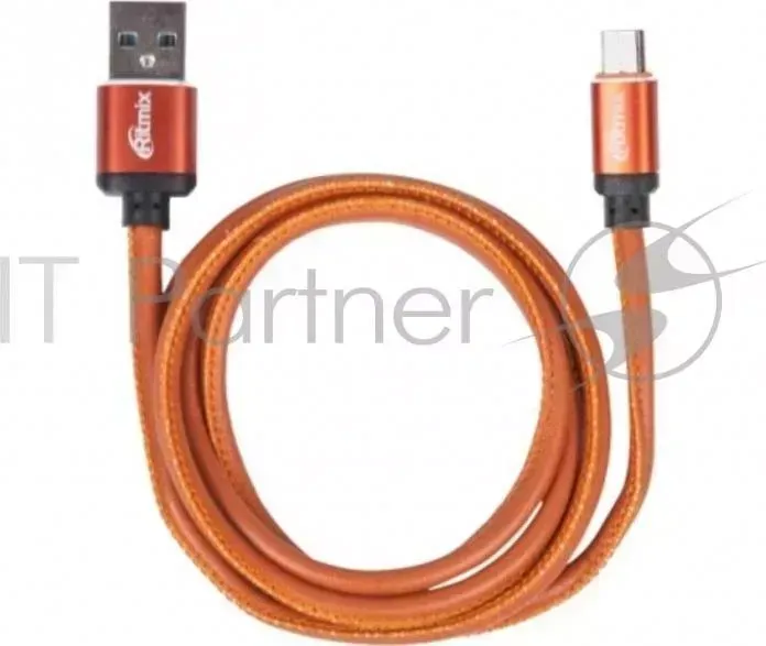 Кабель MicroUSB-USB, 1 метр, 2,5 A, мет. коннекторы, зарядка и синхронизация, оплетка из экокожи RITMIX RCC-415 Leather RITMIX 1 A, и
