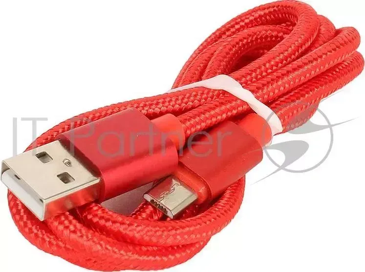 Кабель USB/micro USB JET.A JA DC21 1м красный в опл тке, поддержка QC 3.0, пропускная способность 2A