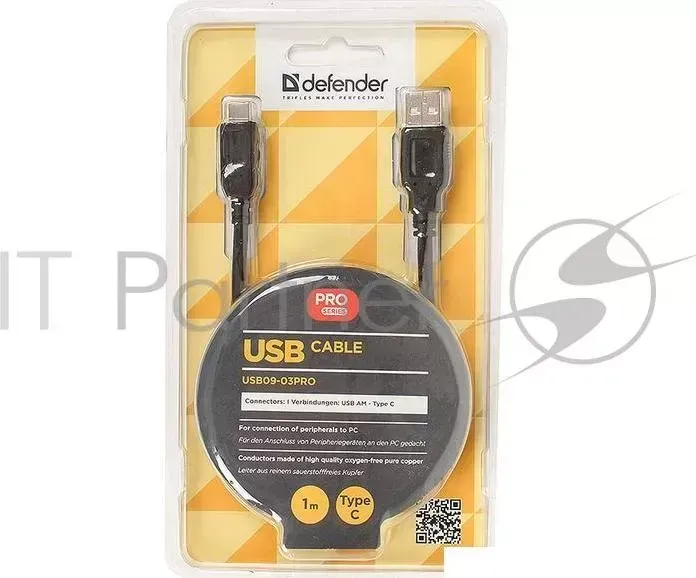 Кабель USB DEFENDER 09-03PRO 2.0 AM-C Type, 1.0 м (87492)