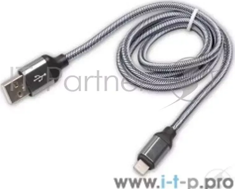 Кабель RITMIX Lightning 8pin-USB для синхронизации/зарядки, 1м, нейлон. опл., мет. коннекторы grey (RCC-421) RITMIX 8pin USB RCC 421