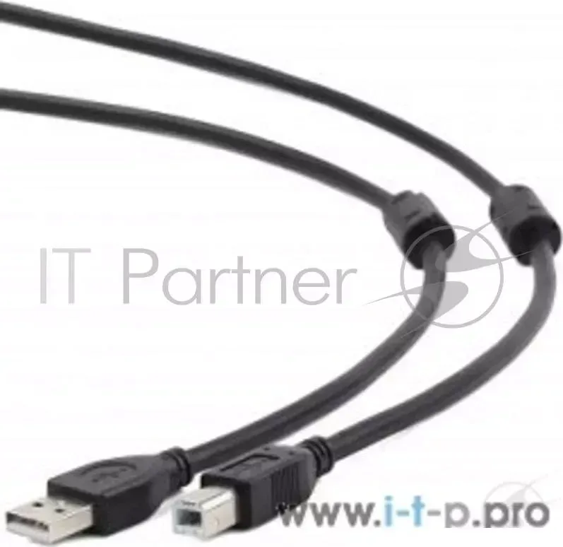 Кабель USB 2.0 Pro CABLEXPERT CCF2 2 AMBM 6, AM/BM, 1.8м, экран, 2феррит.кольца, черный, пакет