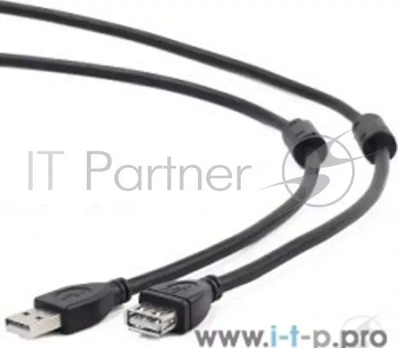 Кабель CABLEXPERT USB2.0 Pro CCF2 USB2 AMAF 6, AM/AF, 1.8м, экран, 2феррит.кольца, черный, пакет