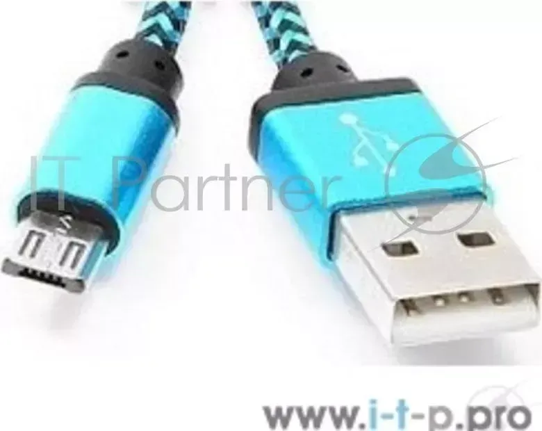 Кабель GEMBIRD USB 2.0 Cablexpert CC mUSB2bl1m, AM/microBM 5P, 1м, нейлоновая оплетка, алюминиевые разъемы, синий, пакет