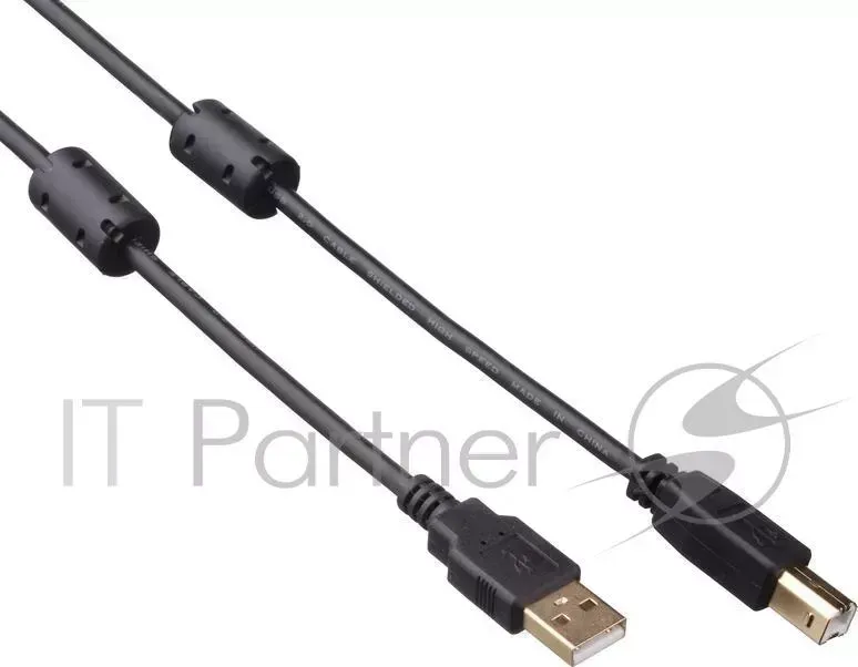Кабель USB 2.0 A-->B 1.8м Exegate 2 фильтра, позолоченные контакты