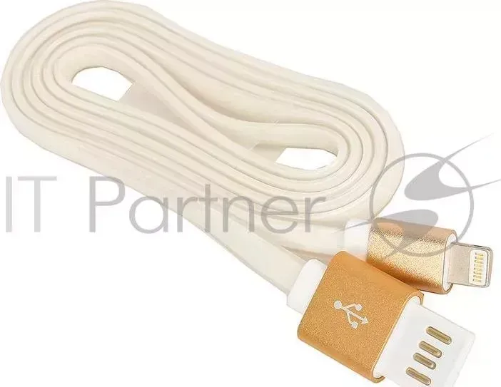 Кабель AM/Lightning 8P 1м Cablexpert USB2.0/Apple 8p, силиконовый шнур, разъемы золотой металлик, белый/золото, CC-ApUSBgd1m GEMBIRD USB 2.0 CC ApUSBgd1m, , пакет