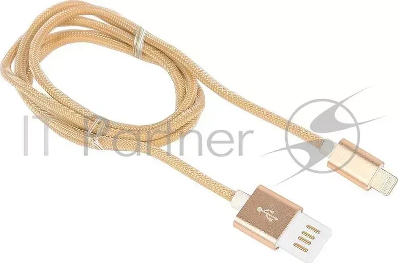 Кабель GEMBIRD USB 2.0 Cablexpert CCB ApUSBgd1m, AM/Lightning 8P, 1м, армированная оплетка, разъемы золотой металлик, блистер