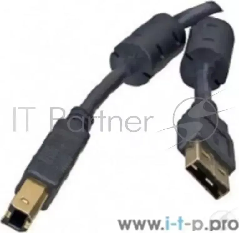 Кабель 5bites UC5010 030A USB2.0, AM/BM, зол.разъемы, ферр.кольца, 3м., черный
