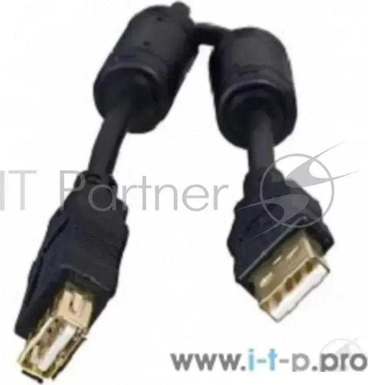 Кабель 5bites UC5011 030A USB2.0, AM/AF, зол.разъемы, ферр.кольца, 3м., черный