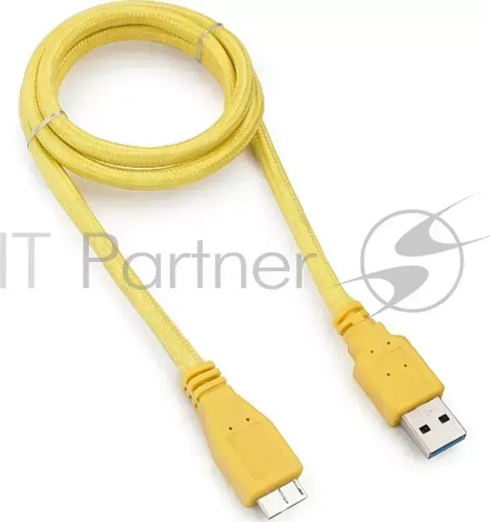 Кабель KONOOS USB 3.0 KC mUSB3ny, AM/microBM 9P, 1м, желтый, нейлоновая оплетка, коробка